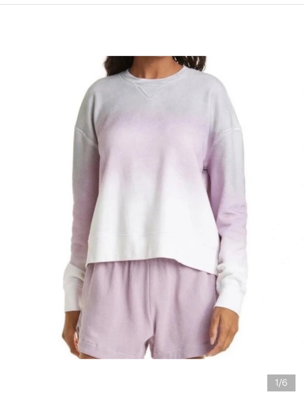 ATM Anthony Thomas Melillo Lavender Ombre Crewneck Sweatshirt